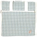Geeignet für Zuhause. Bluefig Armtasche mit Stickerei, 58,4 x 53,3 x 17,8 cm, Sabrina – Blue Hahnentooth
