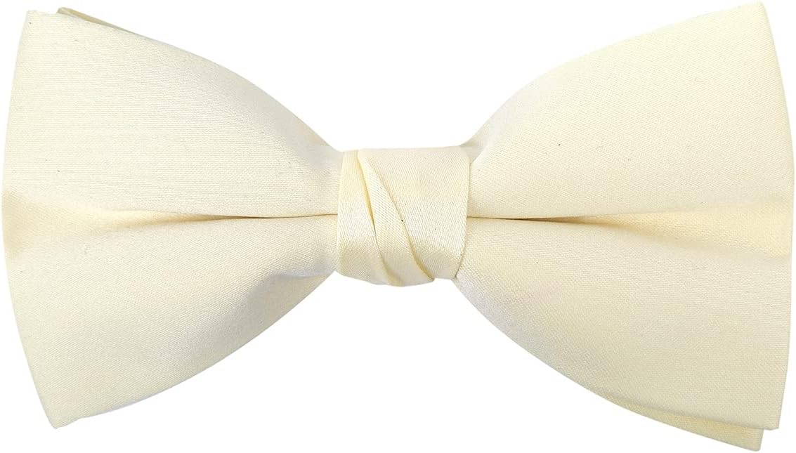 boxed-gifts Mens Clip On Bow Tie - Solid Color Bowties for Men