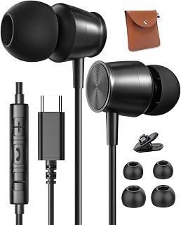 USB C Headphones With Microphone for Samsung S23 S22 Ultra S20 S21 FE A53 A54 A34 5G USB C Earphones Wired HiFi Type C Headphones for iPad 10th Air 5 OnePlus 11 10 Pro Nord 3 Google Pixel 7a 6a 7 Pro