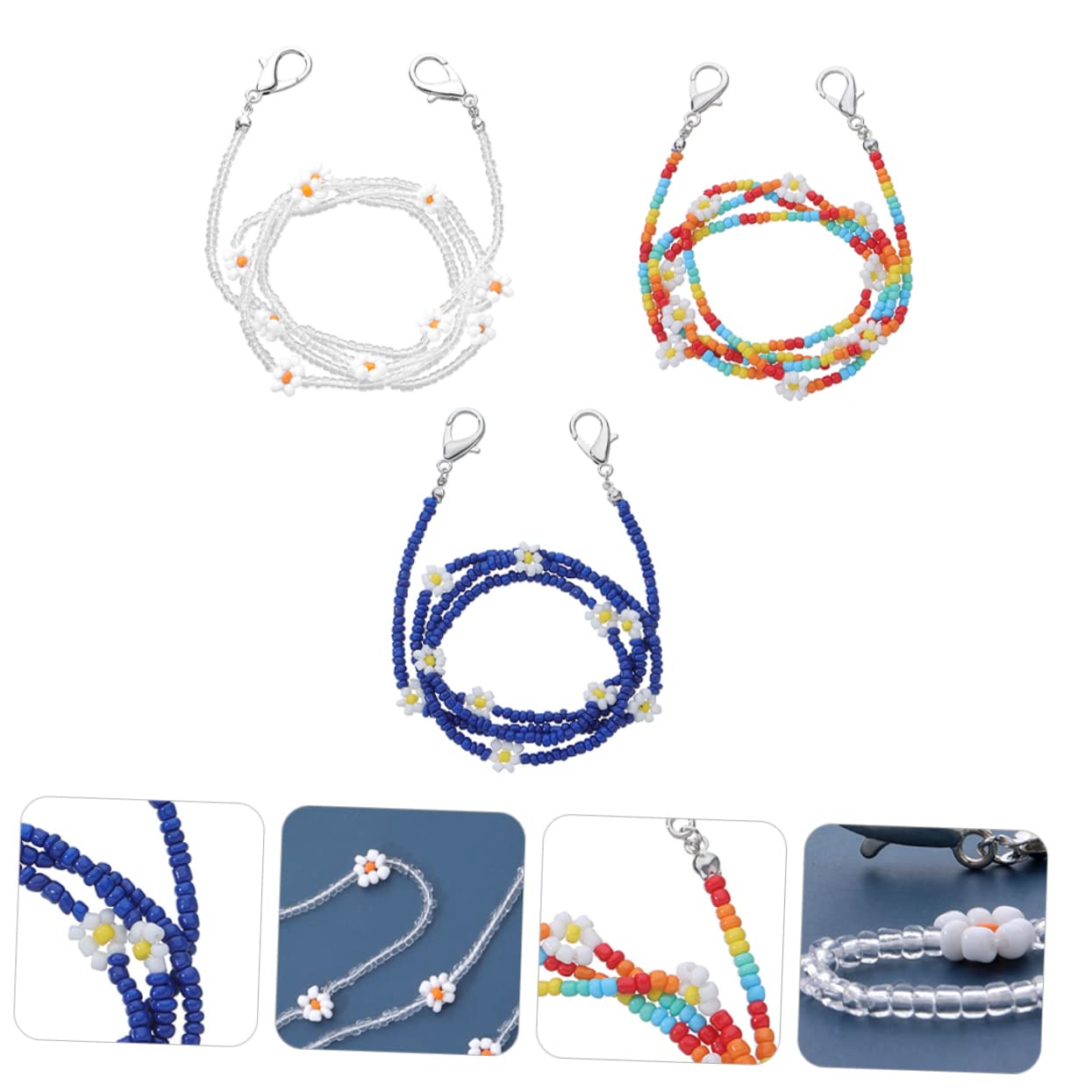 GALPADA cadena de máscara de margarita sujeta gafas deportivo Accesorio para gafas correas para gafas anti-pérdida gafas de sol de flores cadena de gafas correas para gafas de sol