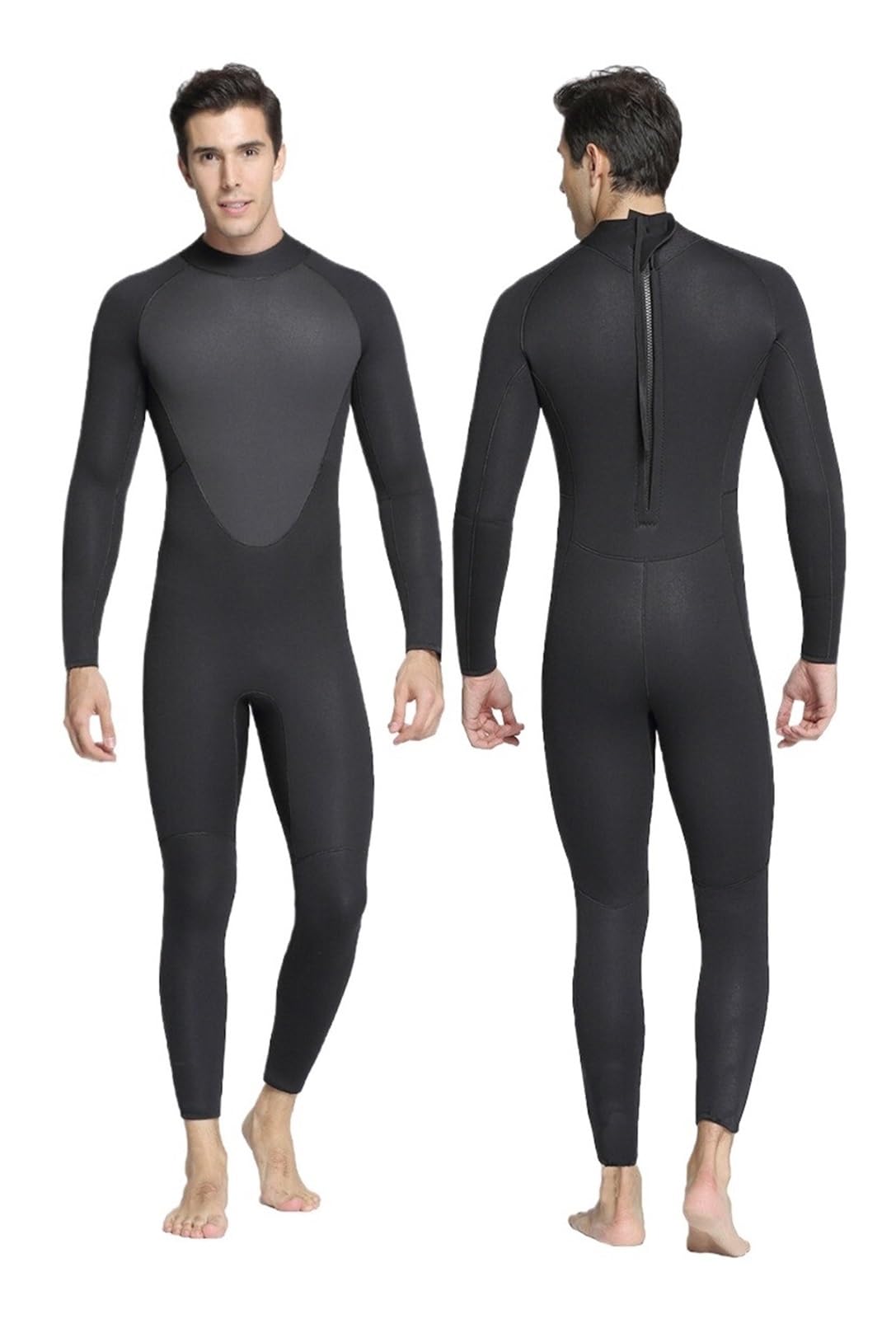HWJFDC Diving Suit Wetsuit 5MM Long Sleeve Neoprene Mens Onepiece Swimsuit Spearfishing Underwater Hunting Diving Suit(L)