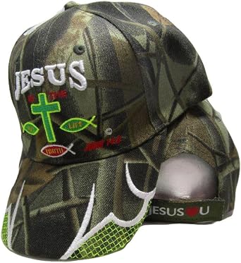 AES Jesus is The Way Life Truth Christ Christian Camo Camouflage Embroidered Cap Hat