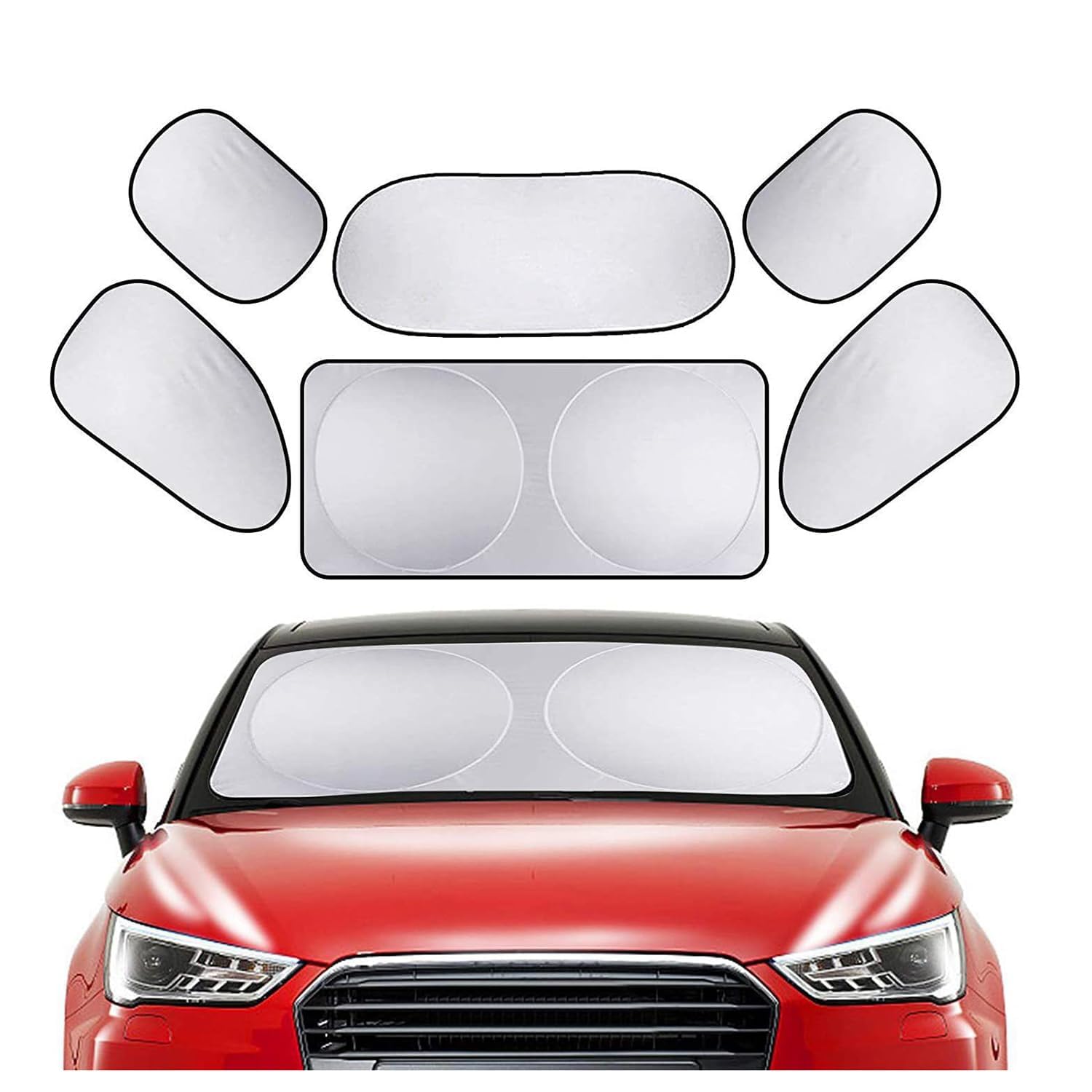 FKSWJZXD Car Windscreen Sun Shade for Ford Kuga (CX482) Titanium/X/St Line 2019-2023 2024 2025, Shade UV Protector Foldable Seamless Windscreen Sunshade Cover Keep Car