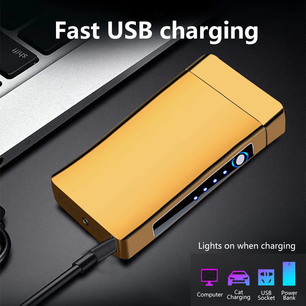 BABOBIU Elektrische kaarsenaansteker - plasmaboogaansteker met grote vlam, USB-oplaadbaar, uniek drakenpatroon cadeau voor mannen, vrouwen, vriend (Gouden Draak BABOBIU Elektrische kaarsenaansteker - plasmaboogaansteker met grote vlam, USB-oplaadbaar, uniek drakenpatroon cadeau voor mannen, vrouwen, vriend (Gouden Draak