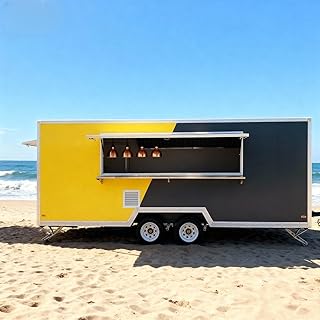 Food Trailer & Snack Cart for Sale - Custom Food Truck with Full Kitchen for Burger, BBQ Business, DOT Certified Setup