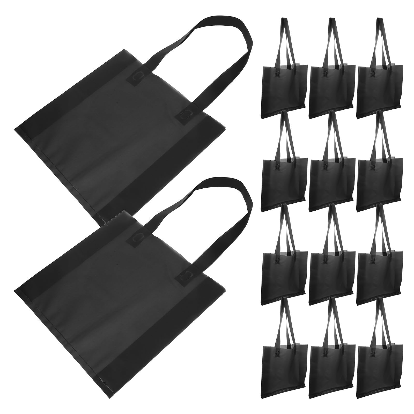 jojofuny 50 Piezas Bolsa de Compras de Ropa Bolsa de Mano Reutilizable Pe Negro Asas de Hombro, para Prendas, Embalaje y Compras en Tienda de Ropa, Tamaño Mediano