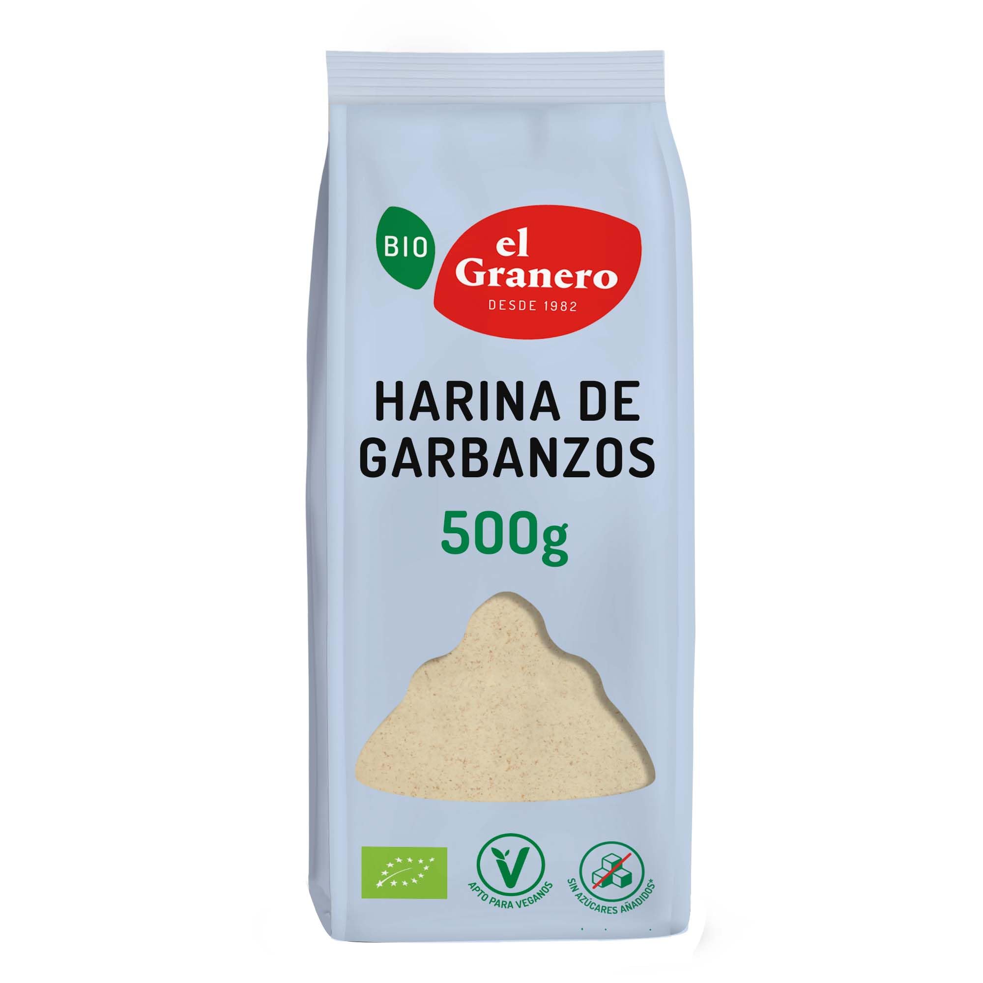 EL GRANERO INTEGRAL - Harina Ecológica de Garbanzos - 500 g - Contribuye a Mejorar el Tránsito Intestinal - Aporta una Dosis Extra de Energía