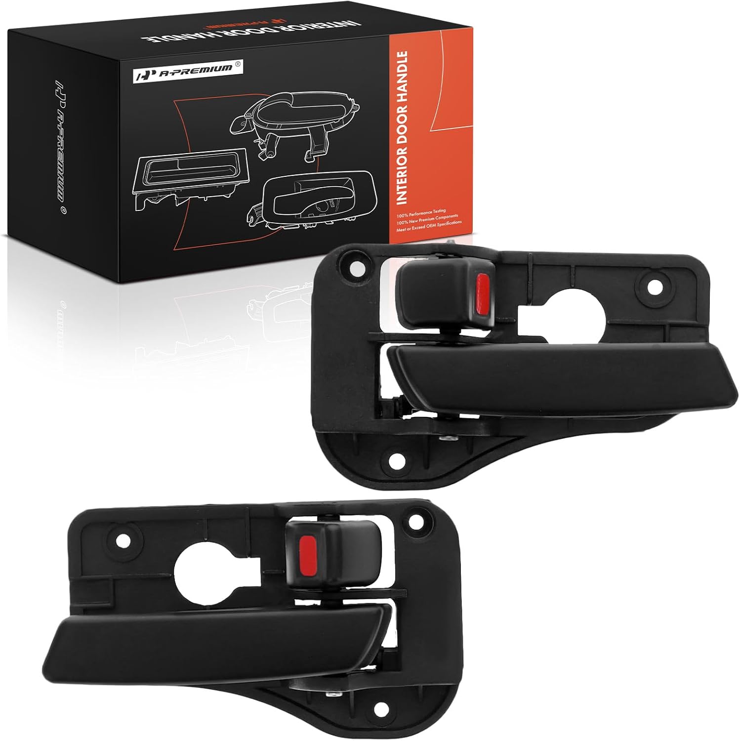 A-Premium Inside Interior Door Handles Compatible with Kia Rondo 2007-2012, Black, 2-PC Set, Front or Rear Driver and Passenger Side