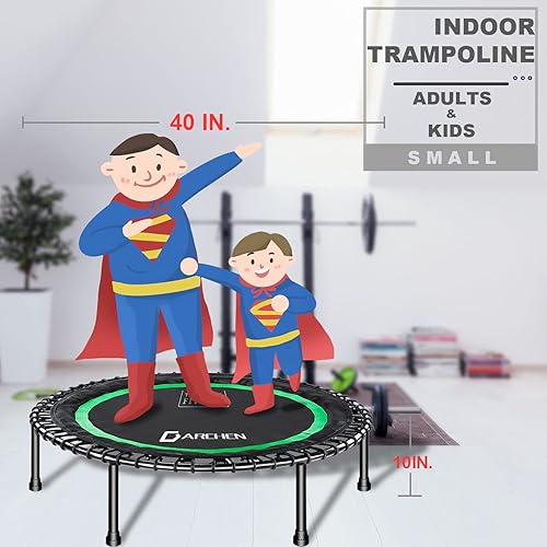 Miniatura 7 de DARCHEN Mini trampolín de 450 libras para adultos, trampolín pequeño para ejercicio de rebote en interiores para entrenamiento, fitness para rebote