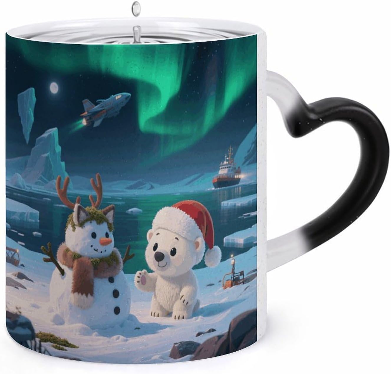 Color Changing Mug, Novelty Coffee Magic Cup, Polar Bear Snowman