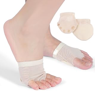 TOYANDONA Ballet Toe Protector Five-Hole Forefoot Pads Dance Socks Half Sole Foot Pad for Belly Dance Gymnastics Latin Foot Care Pressure Relief 3.34 X 2.87 X 0.03 in