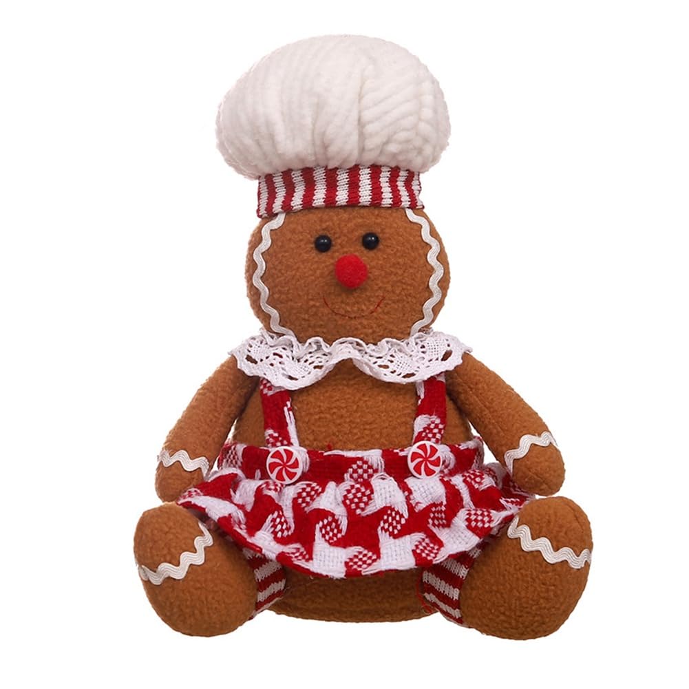 CTRLZS Christmas Decorations, Cartoon Sitting Gingerbread Figurines, Desktop Decoration Props Girl
