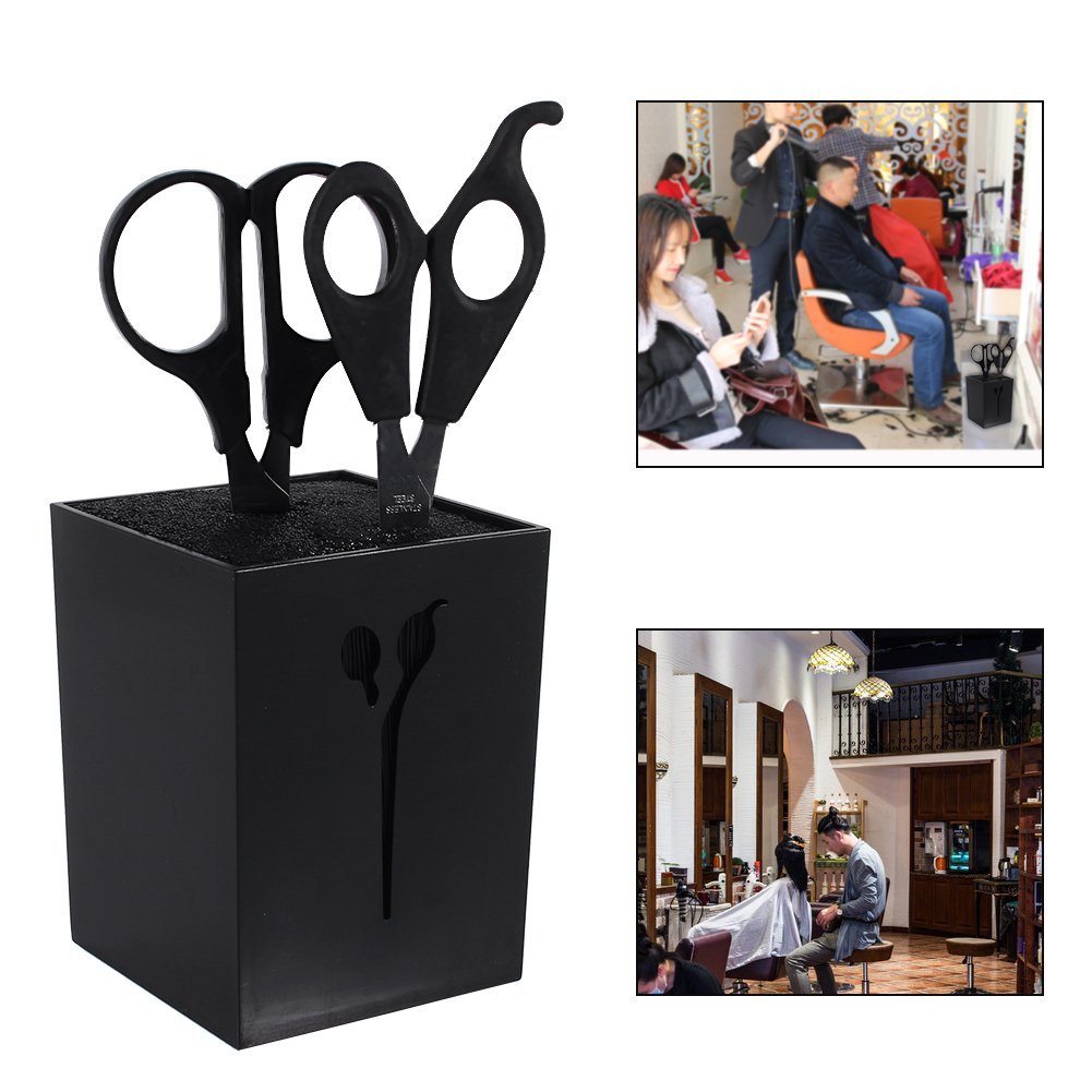 Scissor Holders Forbici multifunzionali Storage Haircut Organizer Scissor Stand professionale - Uso personale (Nero)