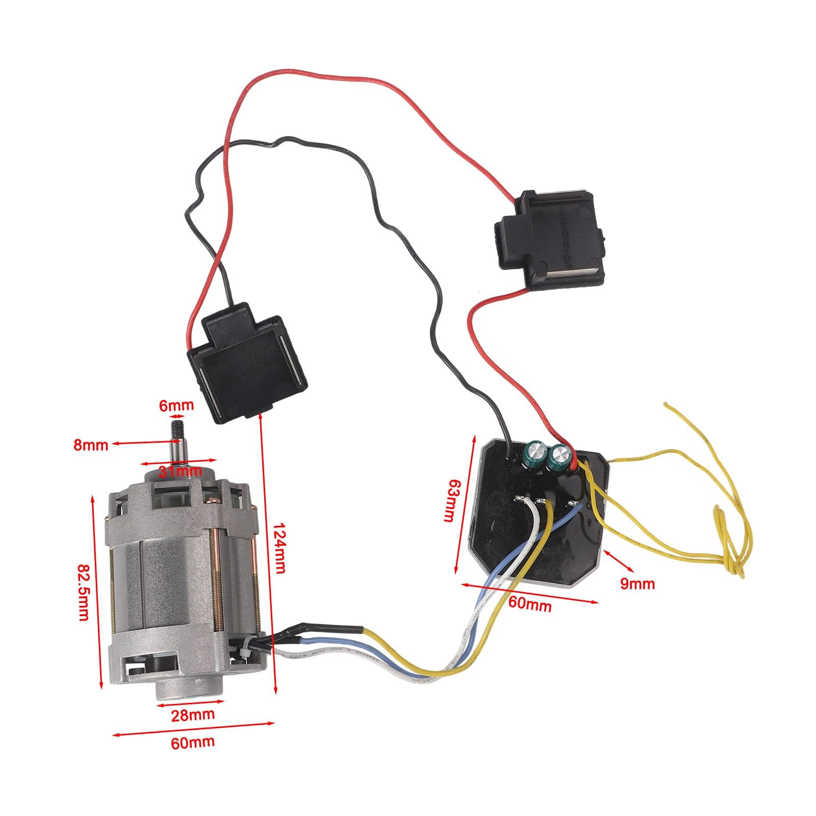 EasyByMall Scheda di controllo elettrica dell'Assemblea del motore della sega a catena per la motosega della batteria al litio da 16 pollici, parte di ricambio