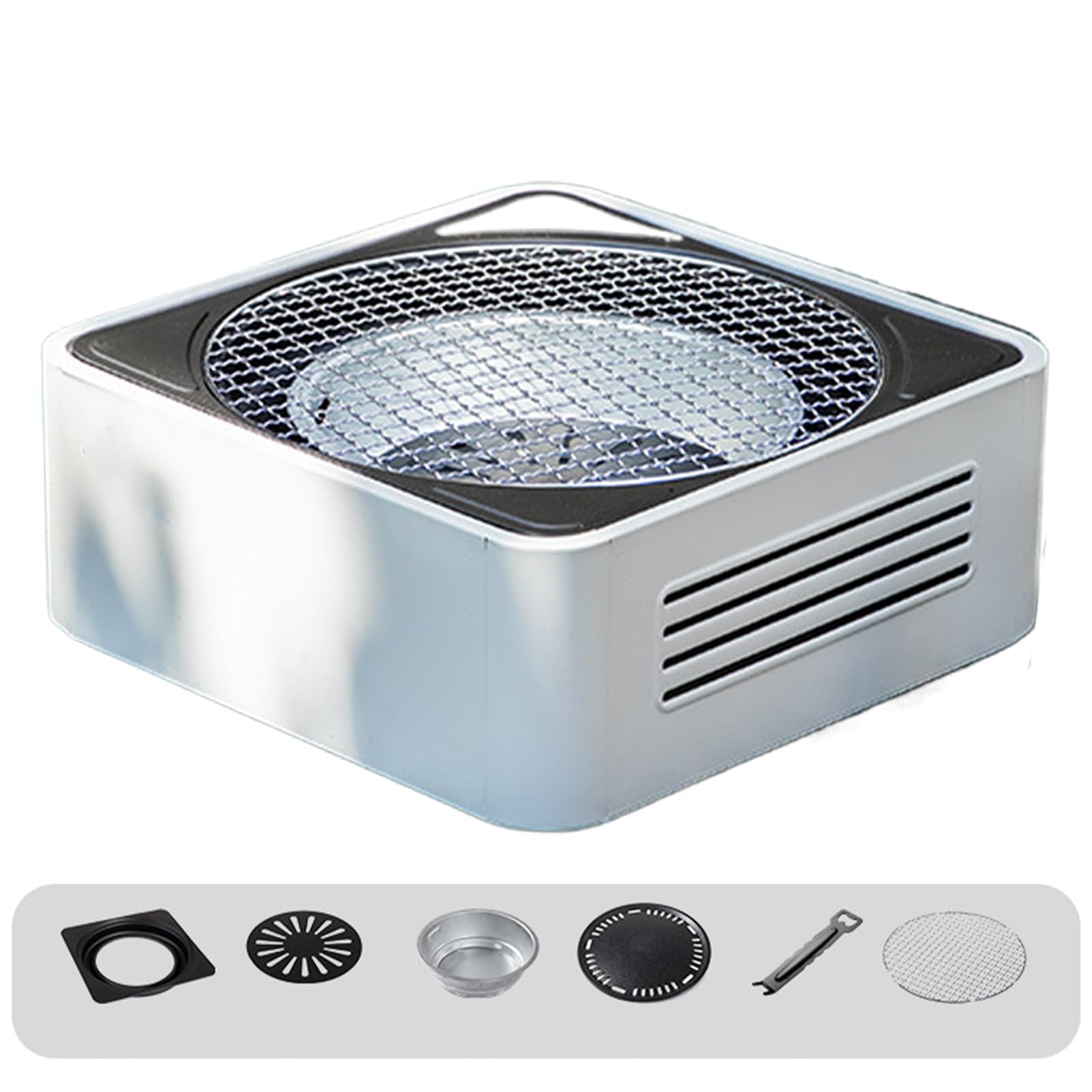 Barbacoa portátil Chal Mini barbacoa de mesa para camping, playa, patio, jardín, hogar, viajes, interior/exterior, cocina y fiestas