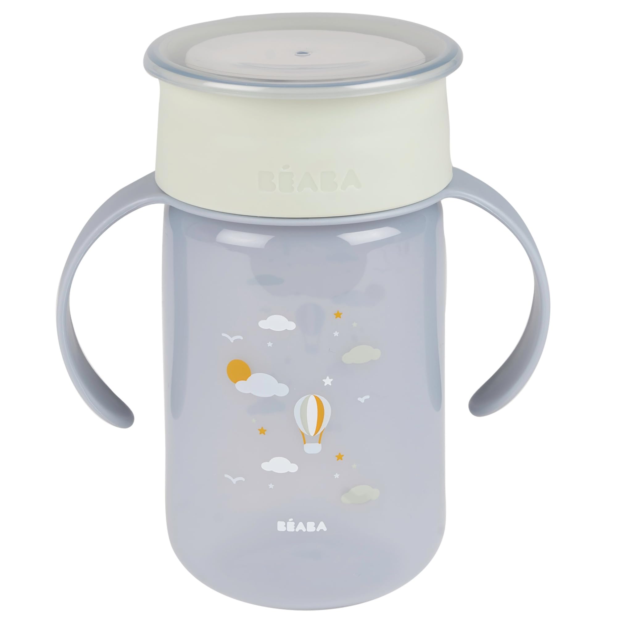 Béaba, 360° Training Cup with Anti-Drip Disc, Patented Leakproof System, from 12 Months, Removable Handles, Hygienic Lid, Durable & Lightweight, 340 ml, Adventure