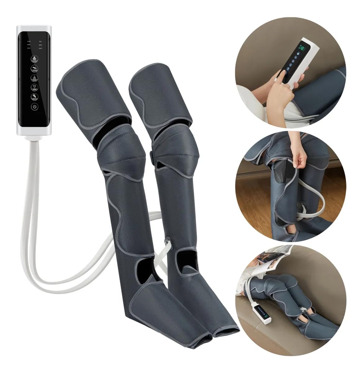 Presoterapia para Casa - Botas para Piernas Cansadas Mejora la Circulacion - Masajeador de Pies y Piernas - Maquina Profesional de Drenaje Linfatico - Alivia el Dolor de Pierna