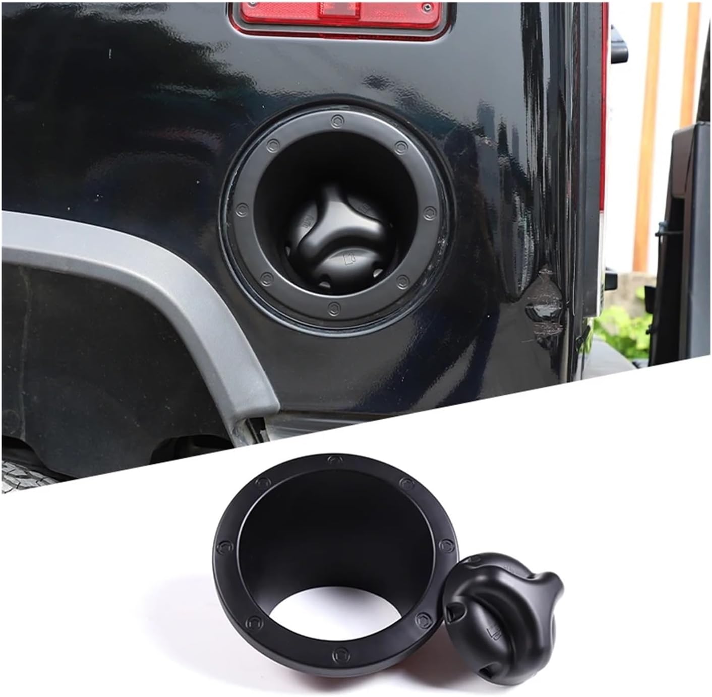 ABS Car Fuel Door Gas Tank Cover Fuel Tank Cap Trims Compatible For Hummer H2 2003 2004 2005 2006 2007 2008 2009 Car Styling Accessories(Black)