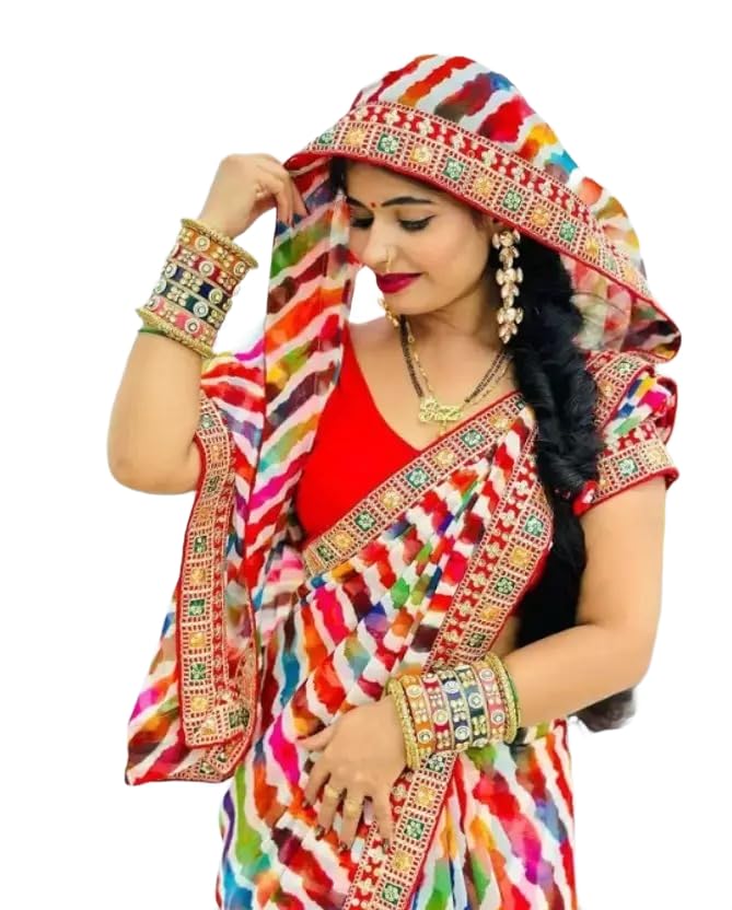 Vragi Women's Printed Festive Saree With Unstitched Blouse Piece, Saree With Unstitched Blouse Piece For Party - Review, Price and Buying Guide
