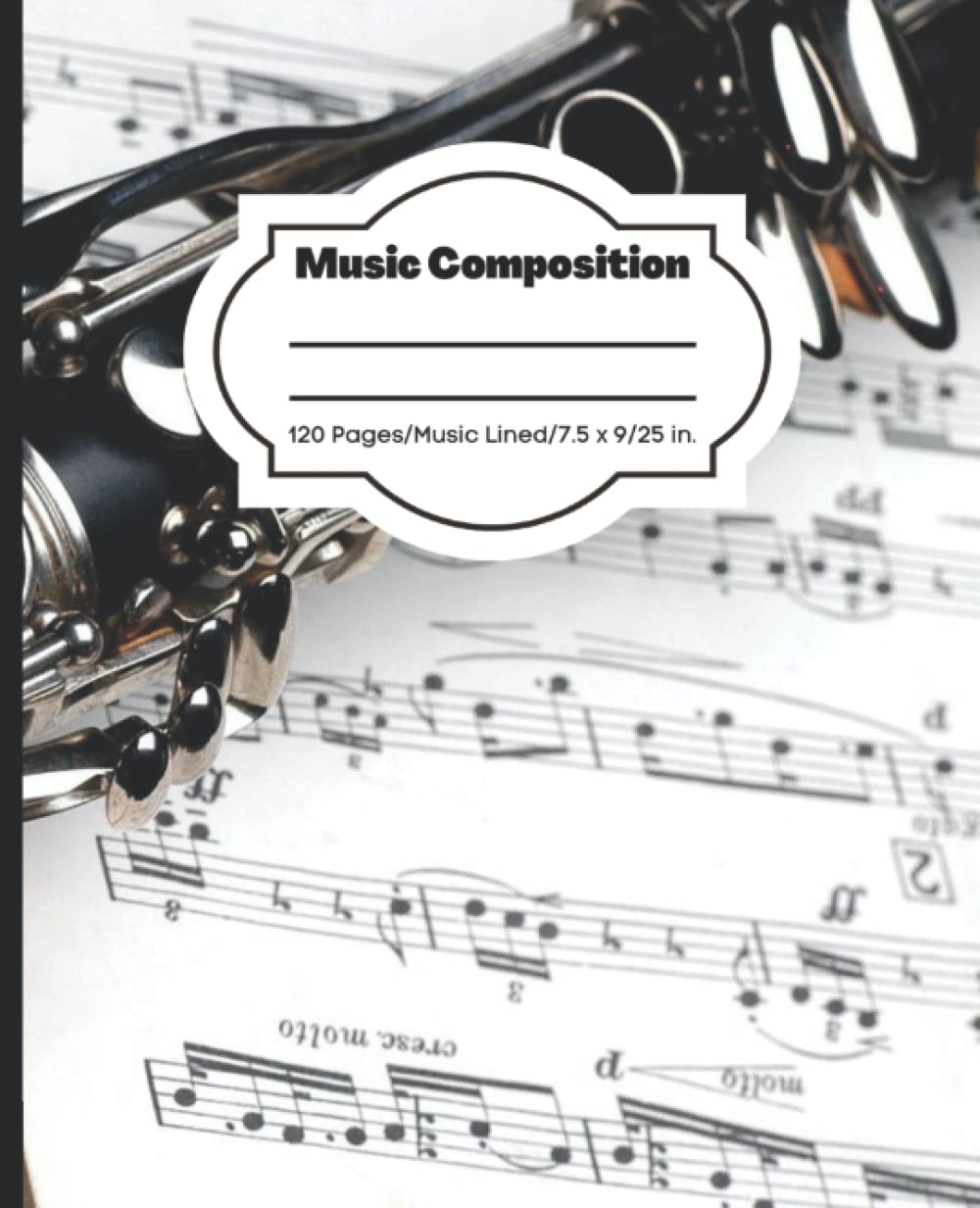Livre de composition musicale avec notes de musique lignées pour adolescents et adultes
