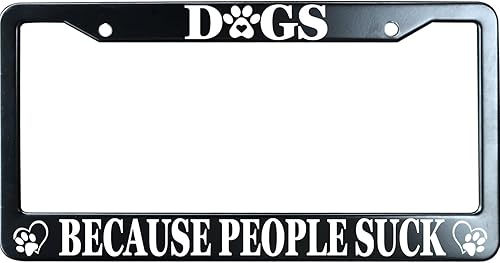 Miniatura 8 de Just A Girl Who Loves Dogs - Marco de matrícula negro mate para hombres y mujeres, marco de placa de automóvil de acero inoxidable resistente con 2
