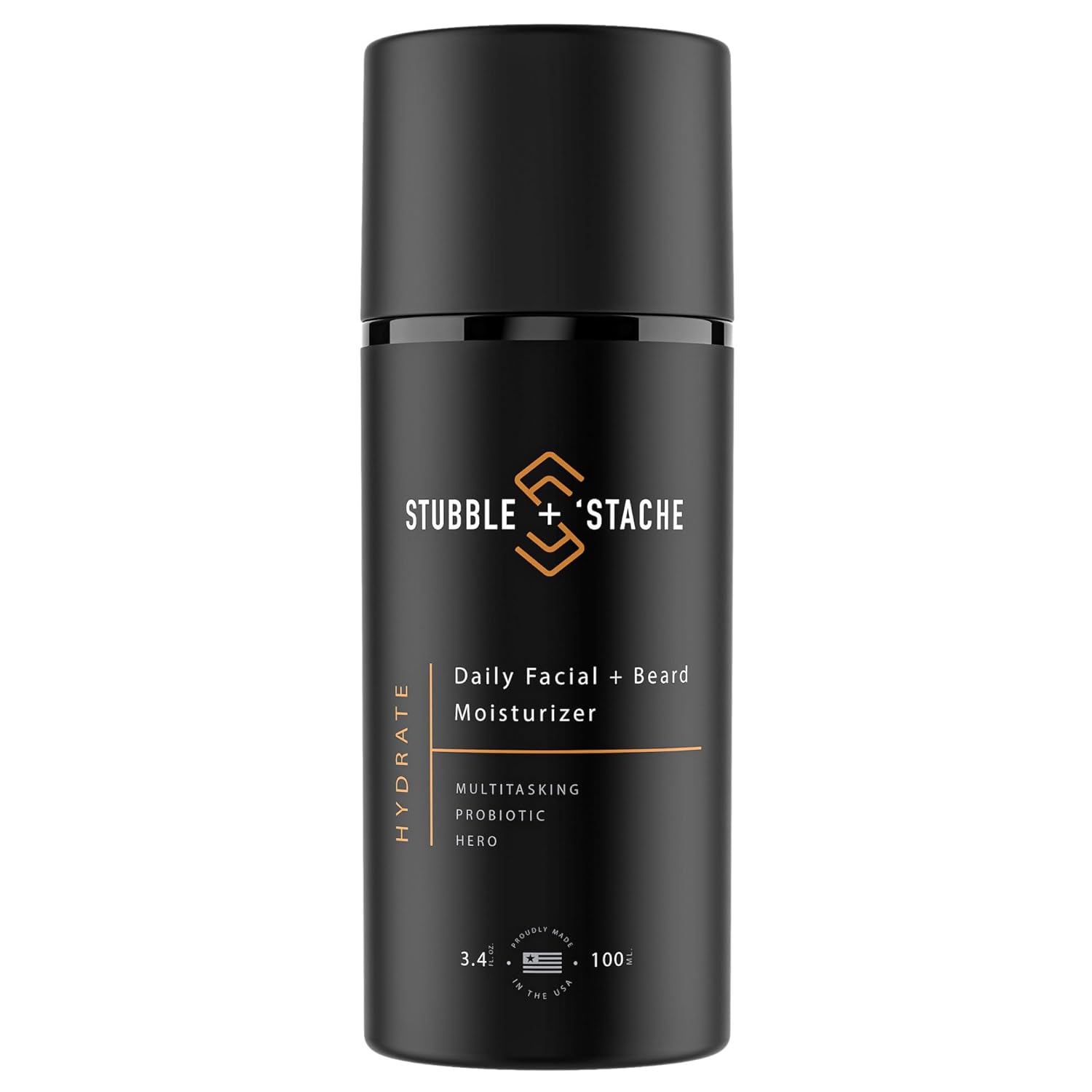 stubble & stache Beard & Face Moisturizer for Men – Hydrating Lotion with Hyaluronic Acid, Niacinamide, Argan Oil, Aloe Vera, Jojoba Oil, & Vitamin A for Dry Skin & Beard Conditioning – 3.4 fl oz