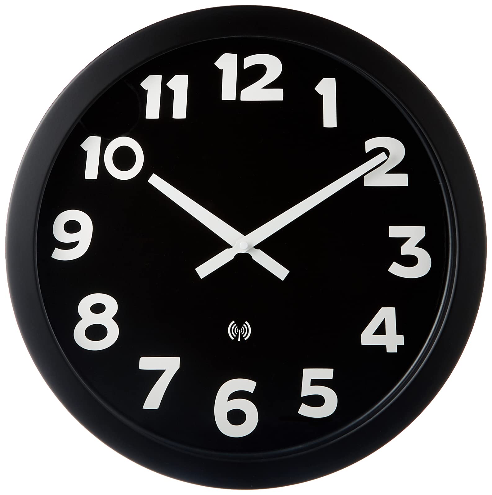 TFA Dostmann XL Funk-Wanduhr analog, 60.3506, mit Metallrahmen, groß, modern, gut ablesbar, schwarz