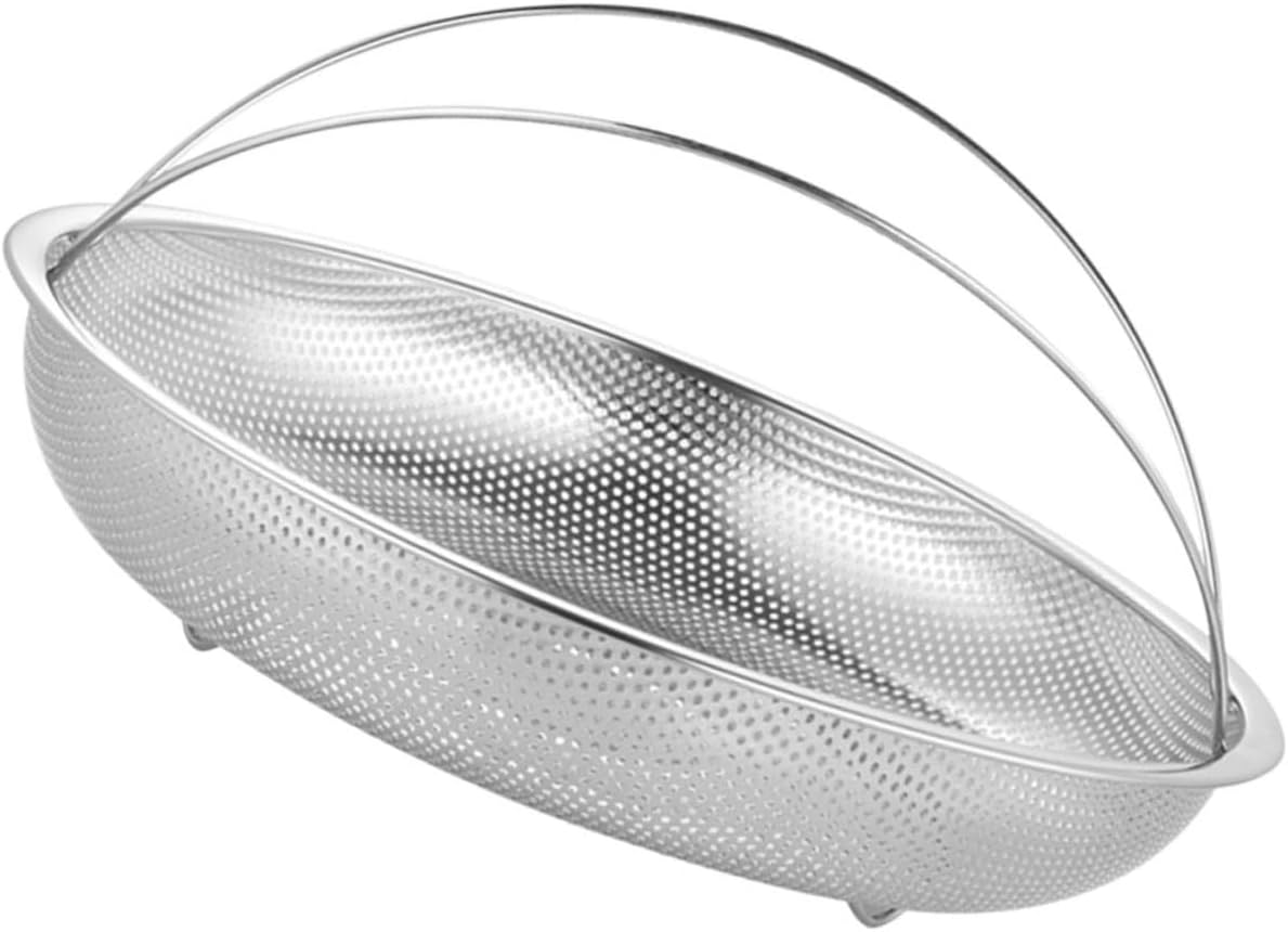 Cabilock Stainless Steel Steamer Basket with Handle Food Grade Vegetable and Rice Steaming Basket for Pressure Cooker Heat Resistant Scald Kitchen Steamer Bowl