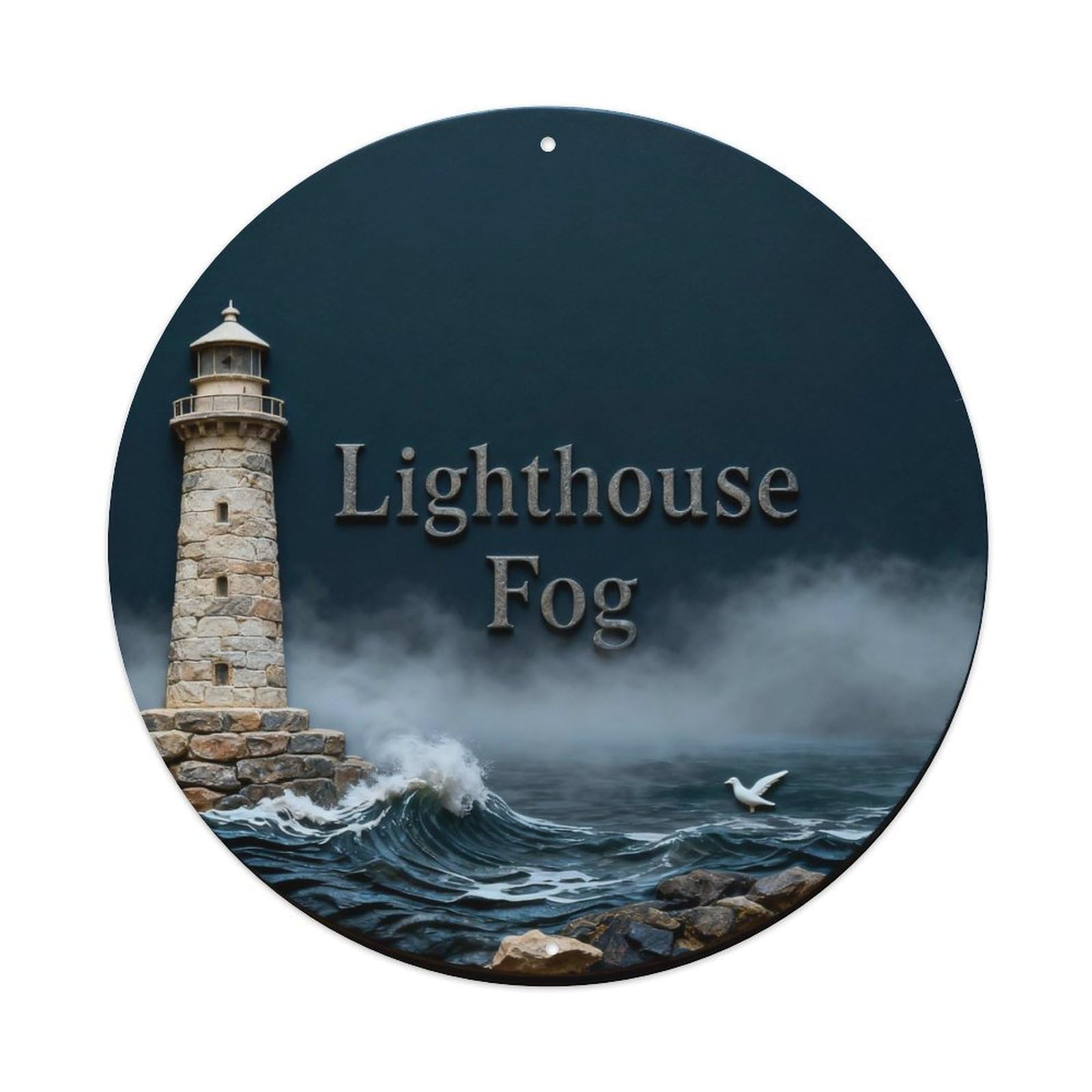 Lighthouse Fog Metal Tin Sign Plaque