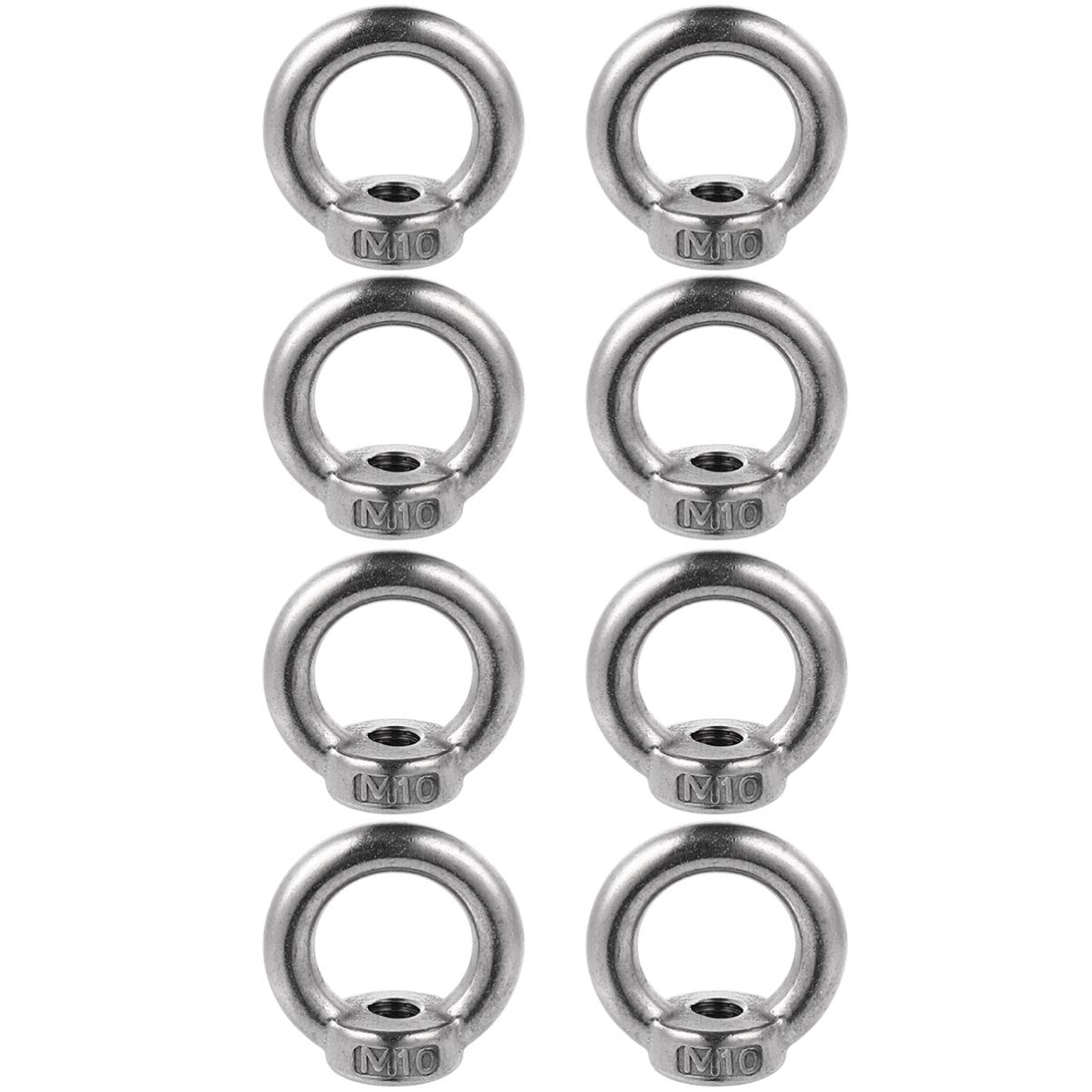 Cabilock 8pcs Stainless Steel Nuts Heavy Duty Eye Nut for Lifting Devices for Outdoor Use Suitable for Hanging Decorations and Supports