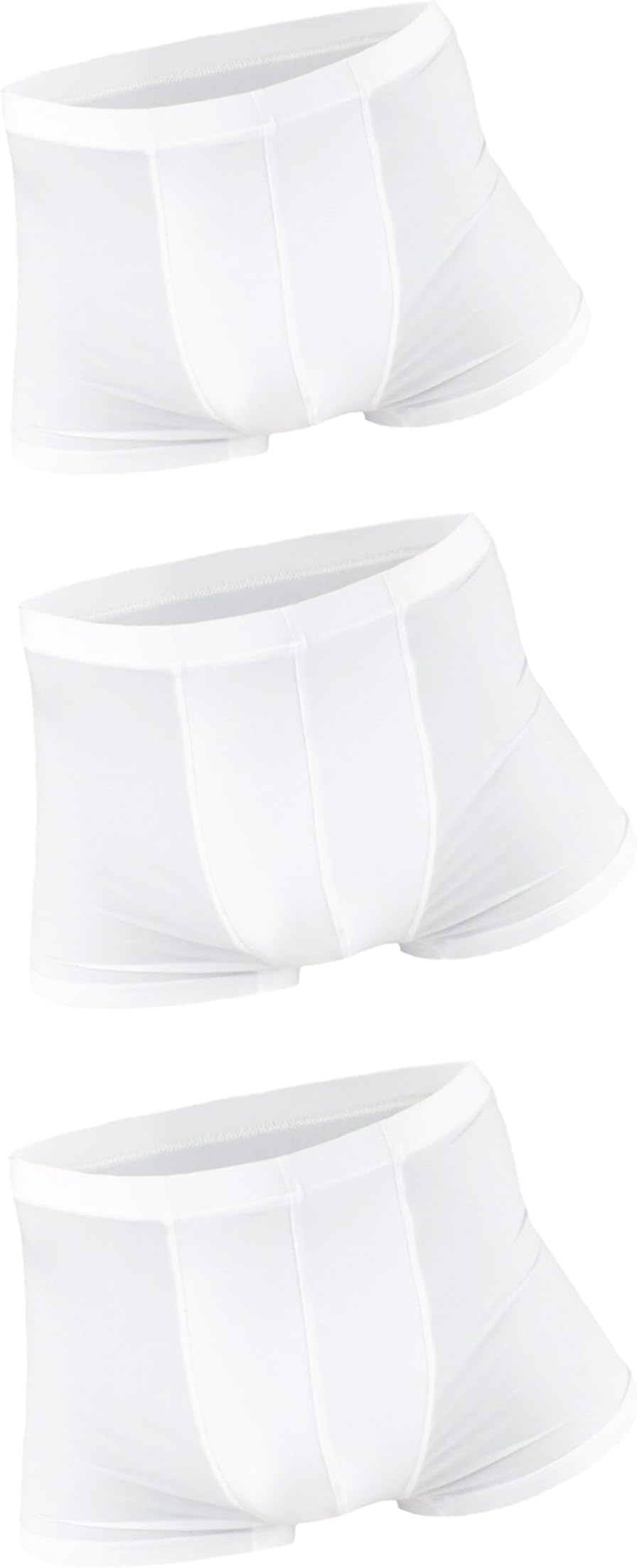 WANYINGMen's Basic Low Rise Ice Silk Boxer Briefs Underwear Smooth Super Thin Breathable