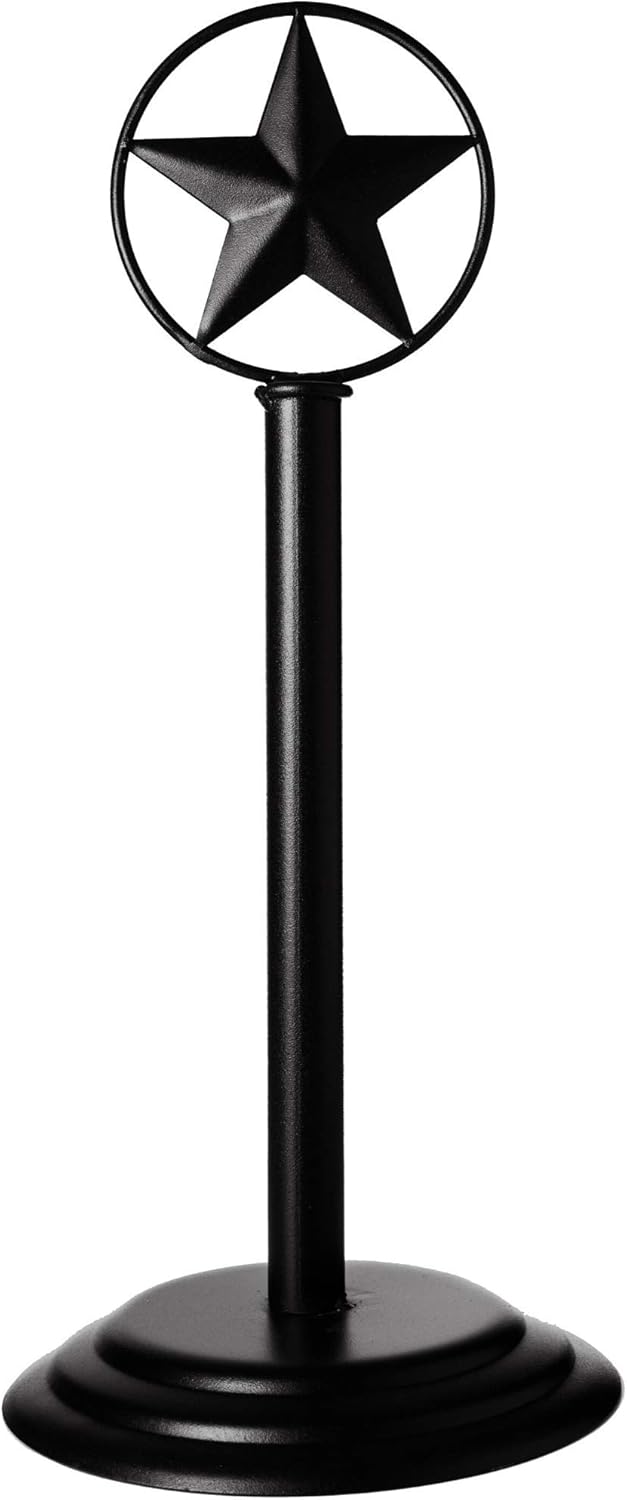 Black Rustic Texas Star Paper Towel Holder - Country Farmhouse Iron Metal Primitive Kitchen Countertop Paper Towel Holders, Western Style Stand for Paper Towels, Table Decor (Paper Towel Holder)