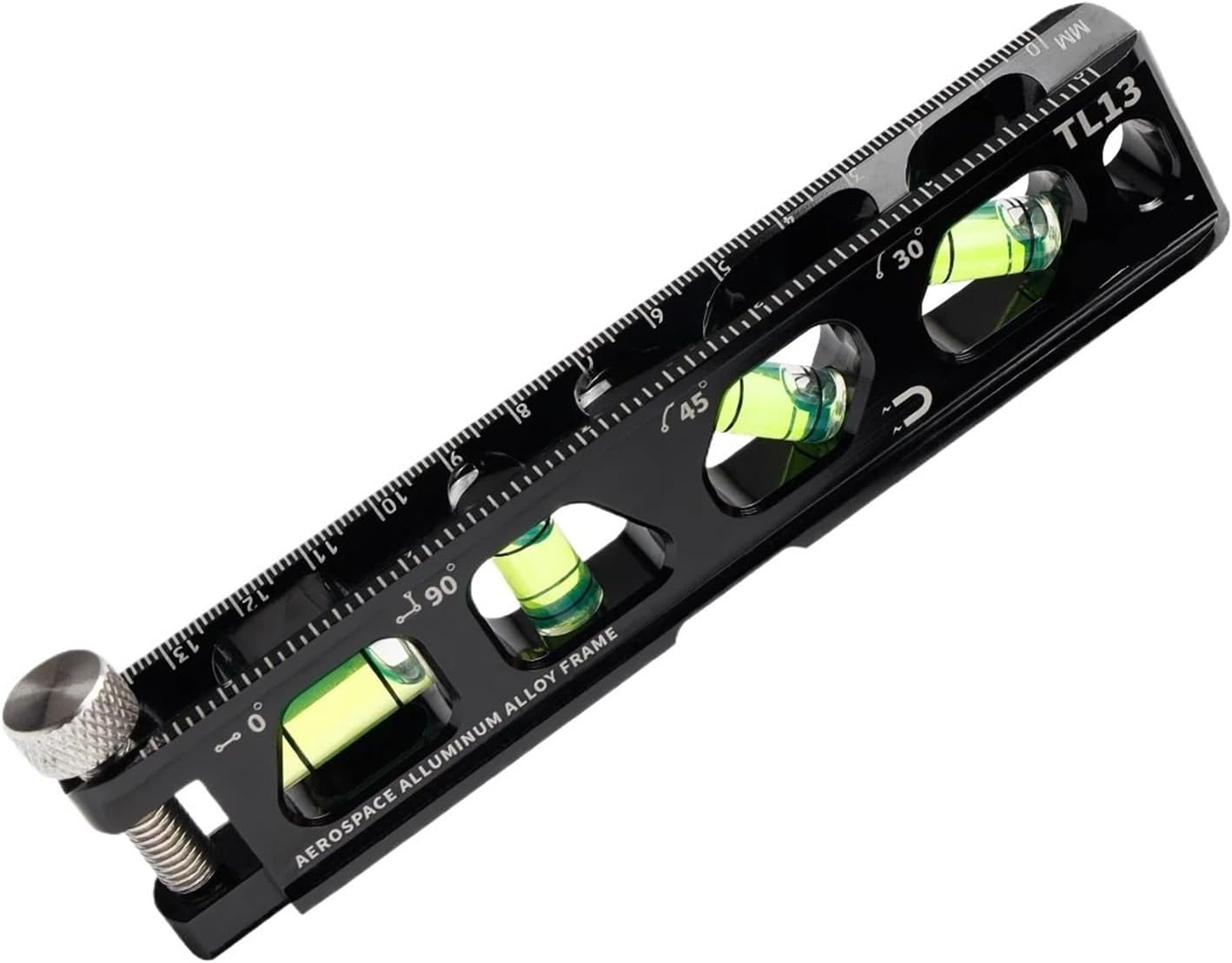 1pc Angle Magnetic Leveling Ruler With Level Bubble V-Groove & Magnetic Track Angle Gauge