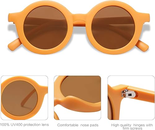 Miniatura 2 de SOJOS - Lentes de sol redondos polarizados para niños y niñas, protección ultravioleta 400 (UV400), lentes de sol para las vacaciones en la playa