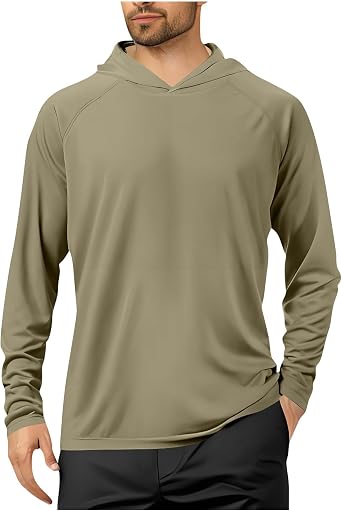 Fishing Hoodies For Men Long Sleeve with Face Mask,Summer,Spring,Fall | Lightweight Breathable Quick Dry Sun Protection Shirts,Mens Running Hoodie for Hiking,Surf,Swimming,Boating,Beach,Bike,Travel