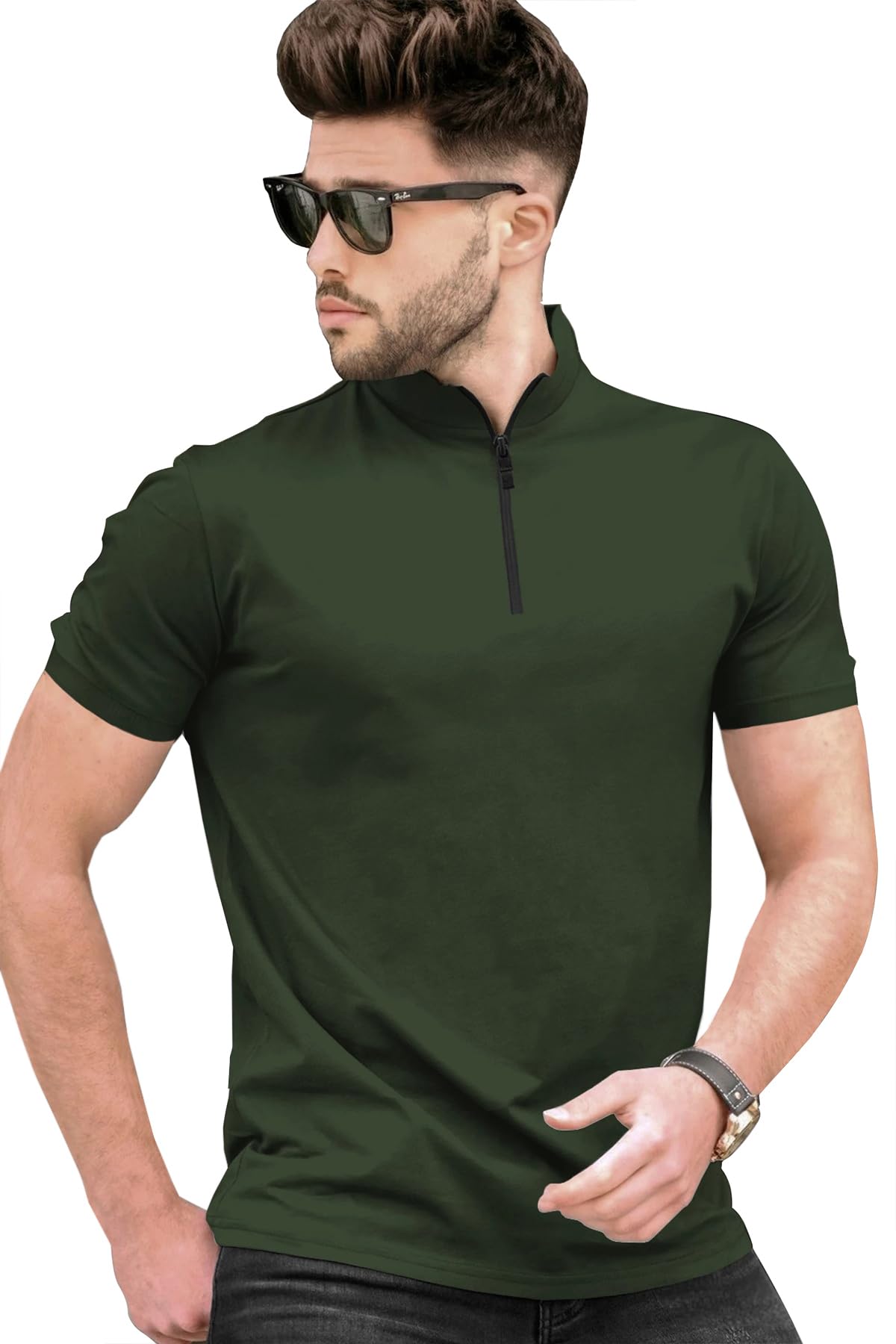 richscot Mens High Neck Half Hand Regular Fit Tshirt-picture-19