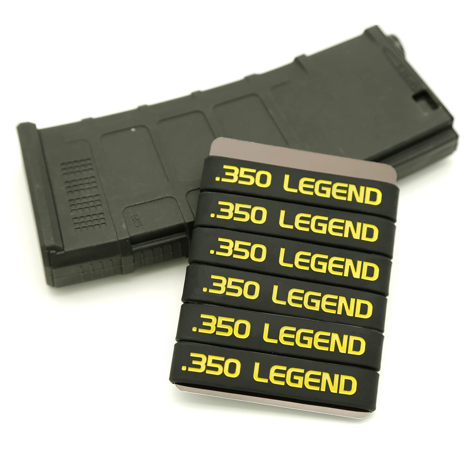 Aolamegs .350 Legend Magazine Marking Bands 6 Pack (Black-Yellow)