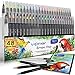 Premium Watercolor Real Brush Pens by Sophie's Art Supplies [48 Pack]. Vibrant Water Soluble Ink. Flexible Brush Tips for Watercolor Effects, Coloring and Calligraphy. Free Blending Brush + Pad!