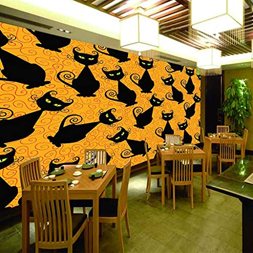 Papier peint panoramique 3d chaton pour décorer le salon