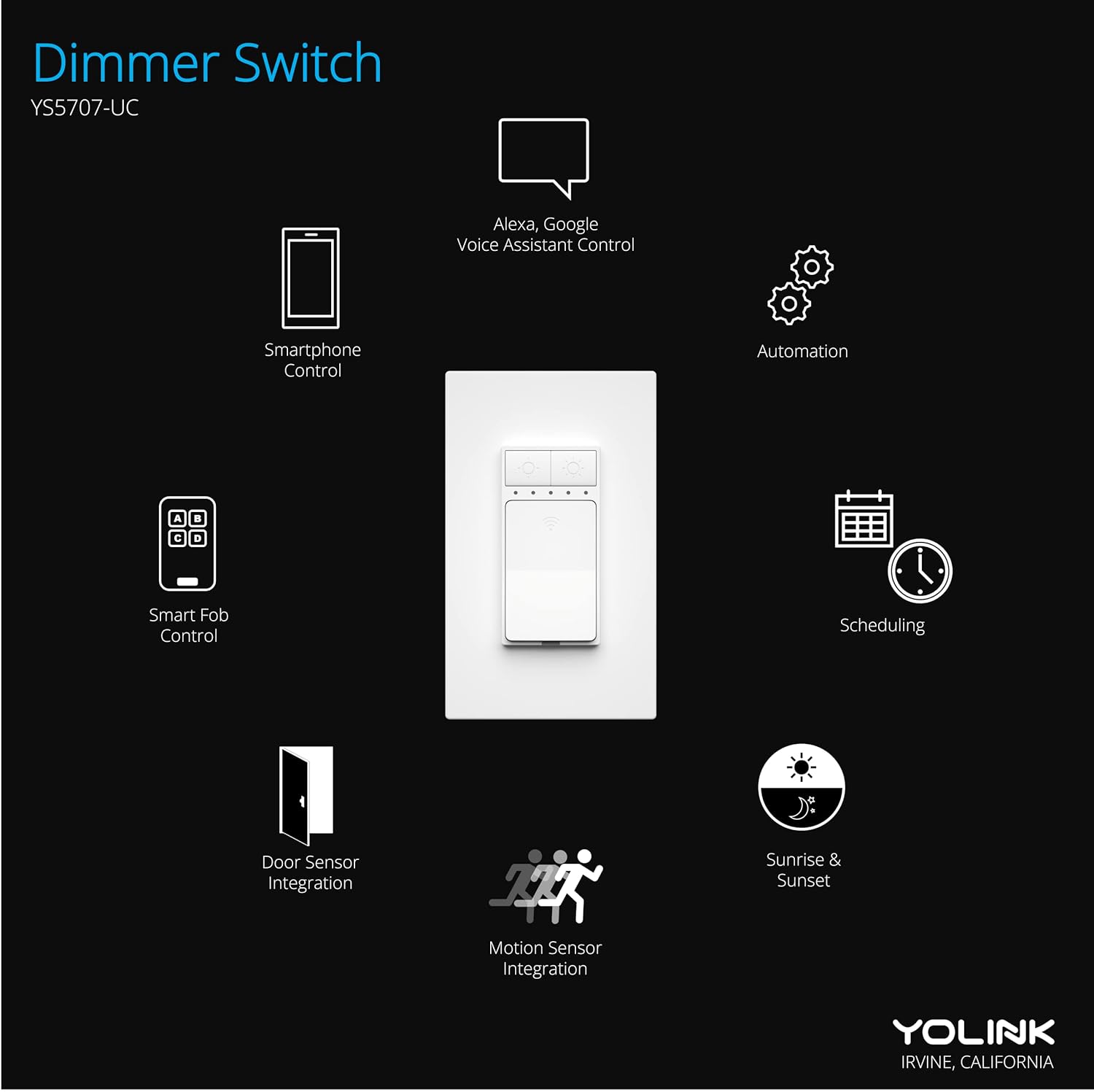 YoLink Smart Dimmer Switch, Alexa, Google, IFTTT Integration, Neutral Wire & YoLink Hub is Included