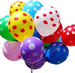 PeStary 100 Pcs Assorted Polka Dot Balloons Latex Birthday Party Balloons Fun Festival Decoration 12inch 10 Colors