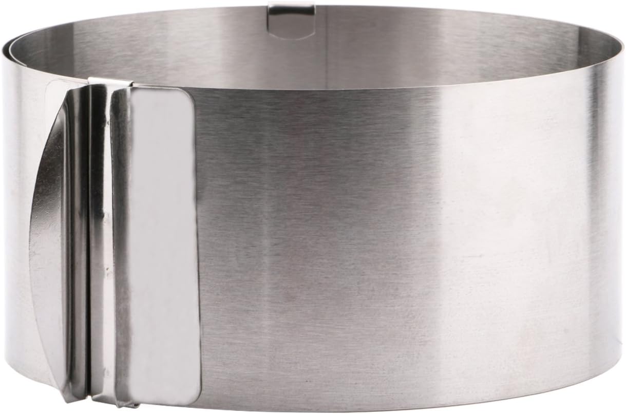 Stainless Steel Adjustable Cake Ring Molds, Useekoo 6 to 12 Inch Cake Mousse Mould Cake Baking Cake Decor Mold Ring