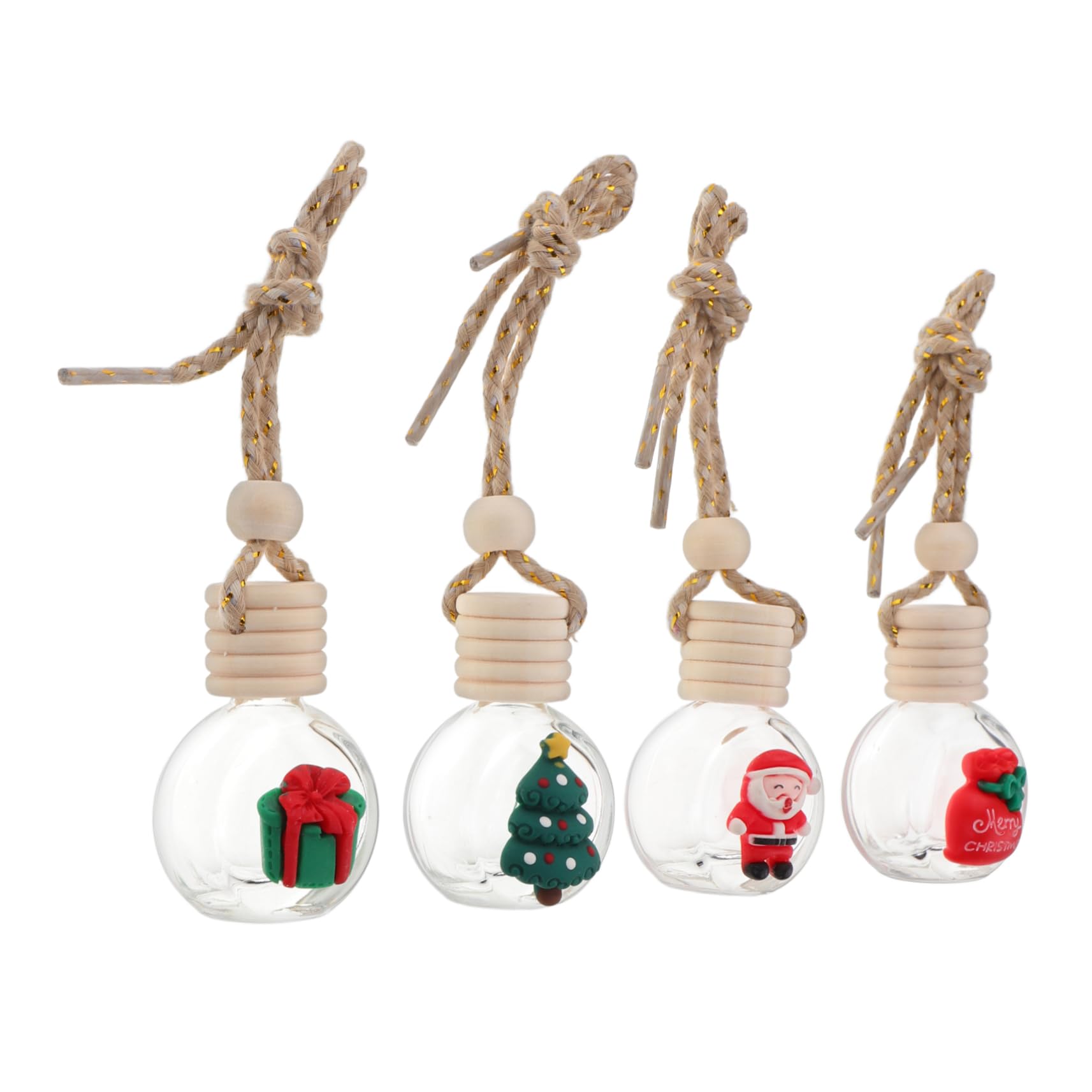 20piezas Difusores De Esencial Colgantes De Navidad Para Coche Decoración Festiva y Aromaterapia Botellas Vacías Para Ambientador Creativos Para Hogar y Oficina