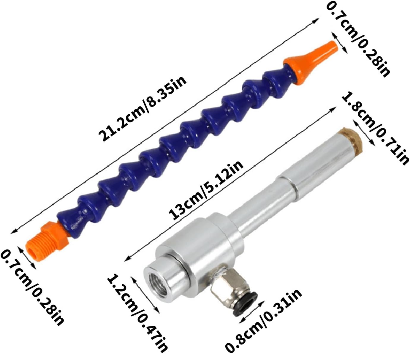 Vortexes Cold Hot Air Pneumatic Cooling Tool with Segmented Flexible Tube, Cold Air Aid for Localized Part Work, Workshop Maintenance and Cooling Setup Dry Vortexes Tube Coolers Tool image 3