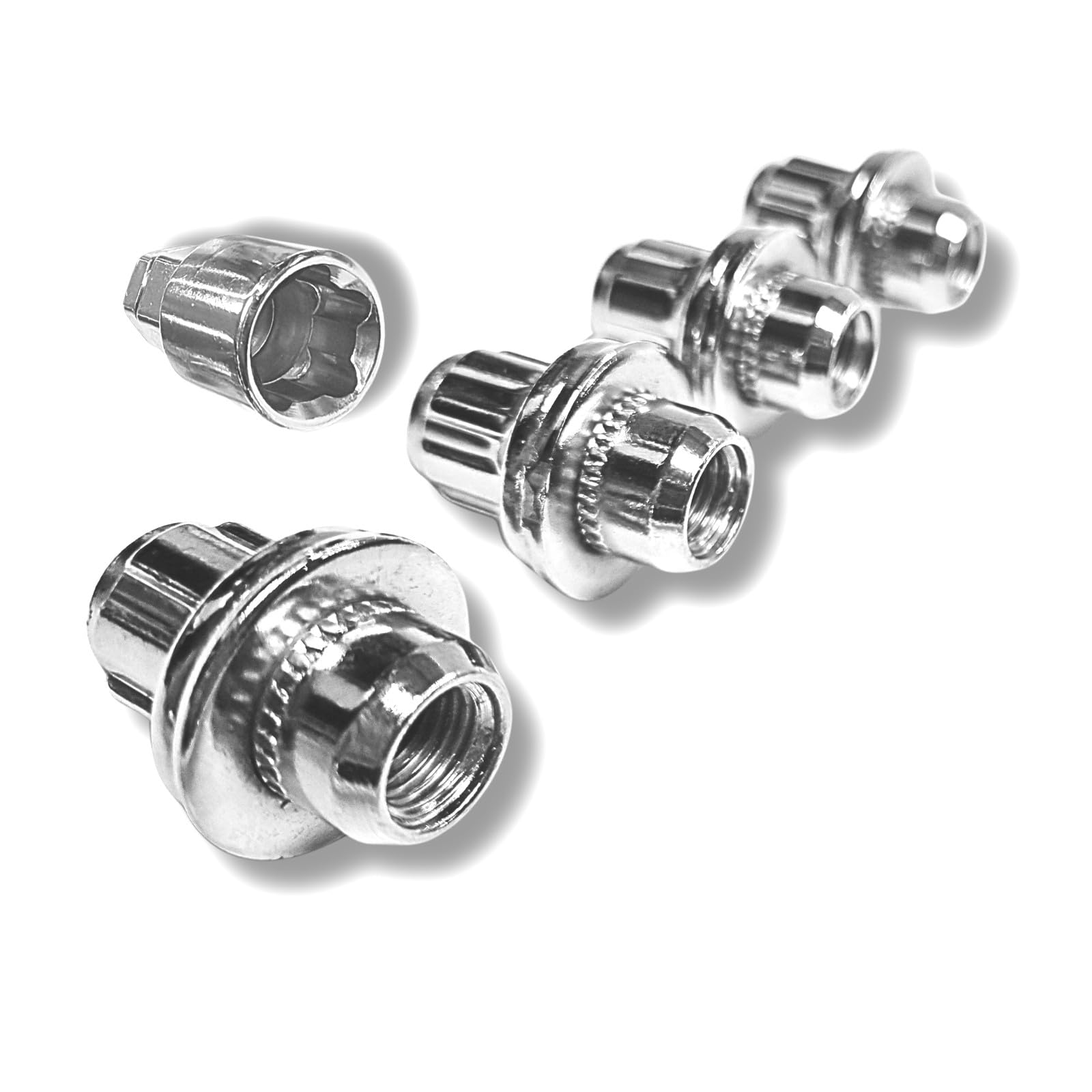 Zamek do felg M12 x 1,5, płaski ściągacz, kompatybilny z Citroen Jaguar Lexus, Mitsubishi, Peugeot Subaru, Suzuki, Toyota, 4 x srebrne zamki do felg, zabezpieczenie kół, zabezpieczenie felg, ochrona