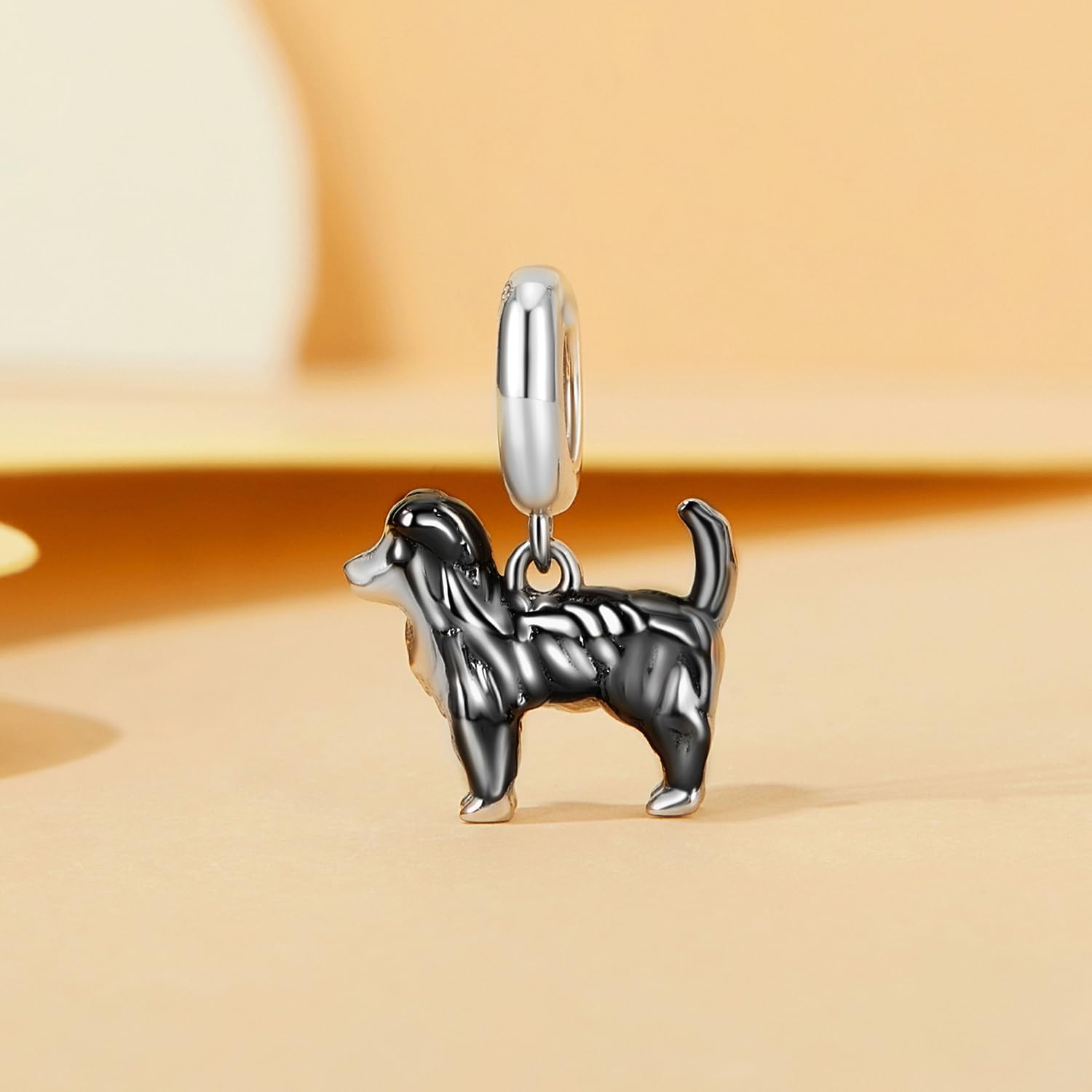 Border Collie Pendant Charm 925 Sterling Silver Charm Fits For Pandora Bracelet Necklace,SCC2836