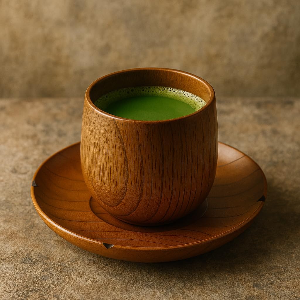 JapanBargain 4103x6, Wooden Tea Cup Saucer Coaster Japanese Zen Style Teacup Saucer, Pack of 6