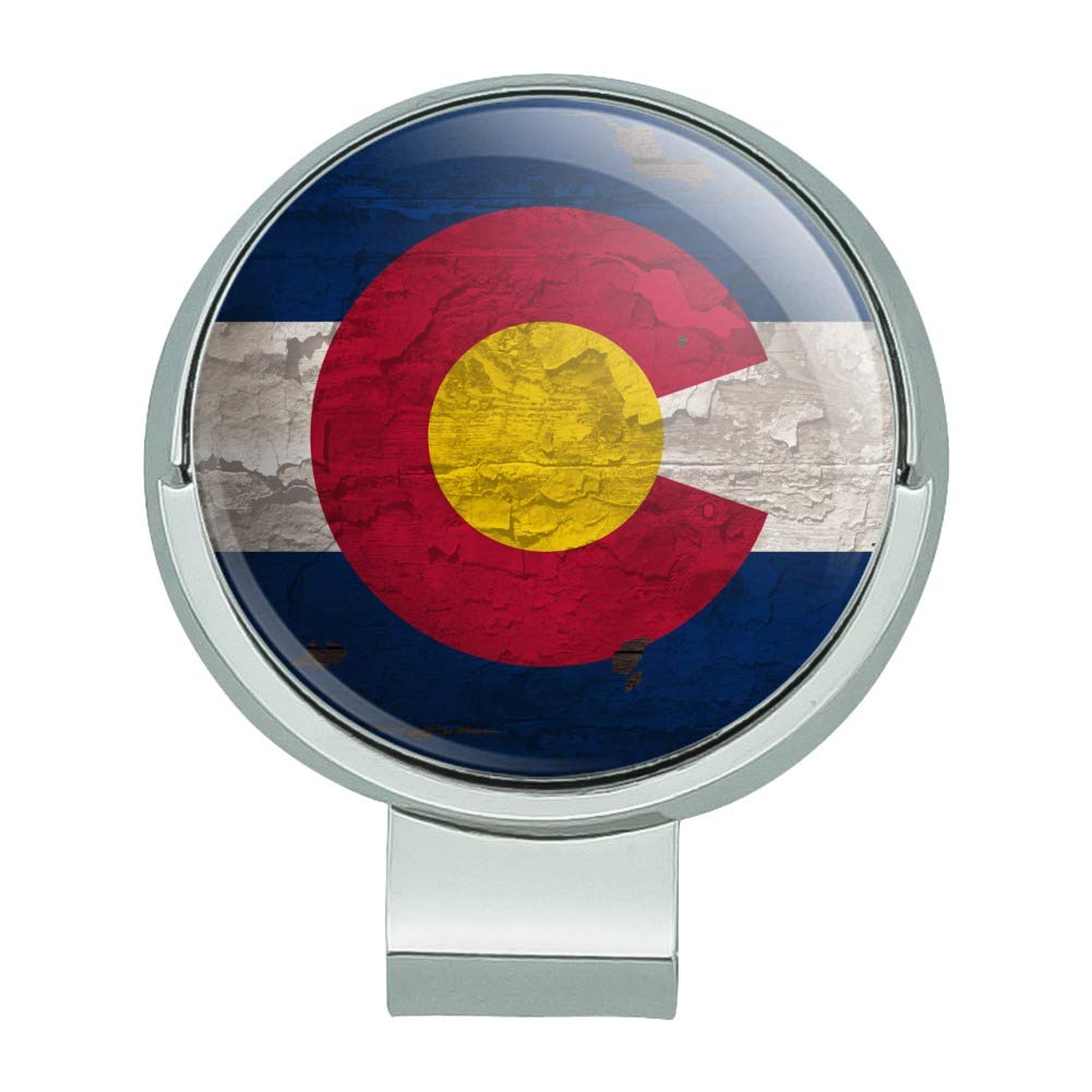 GRAPHICS & MORE Rustic Distressed Colorado State Flag Golf Hat Clip with Magnetic Ball Marker