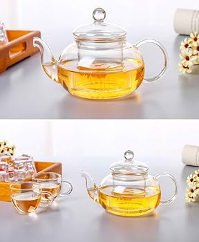 Théière en verre, théière en verre avec infuseur amovible, thé en vrac, pot à fleurs - Coffret cadeau - Gamme de thé en verre borosilicate - Couvercle sûr - Guide de brassage Théière en verre, théière en verre avec infuseur amovible, thé en vrac, pot à fleurs - Coffret cadeau - Gamme de thé en verre borosilicate - Couvercle sûr - Guide de brassage