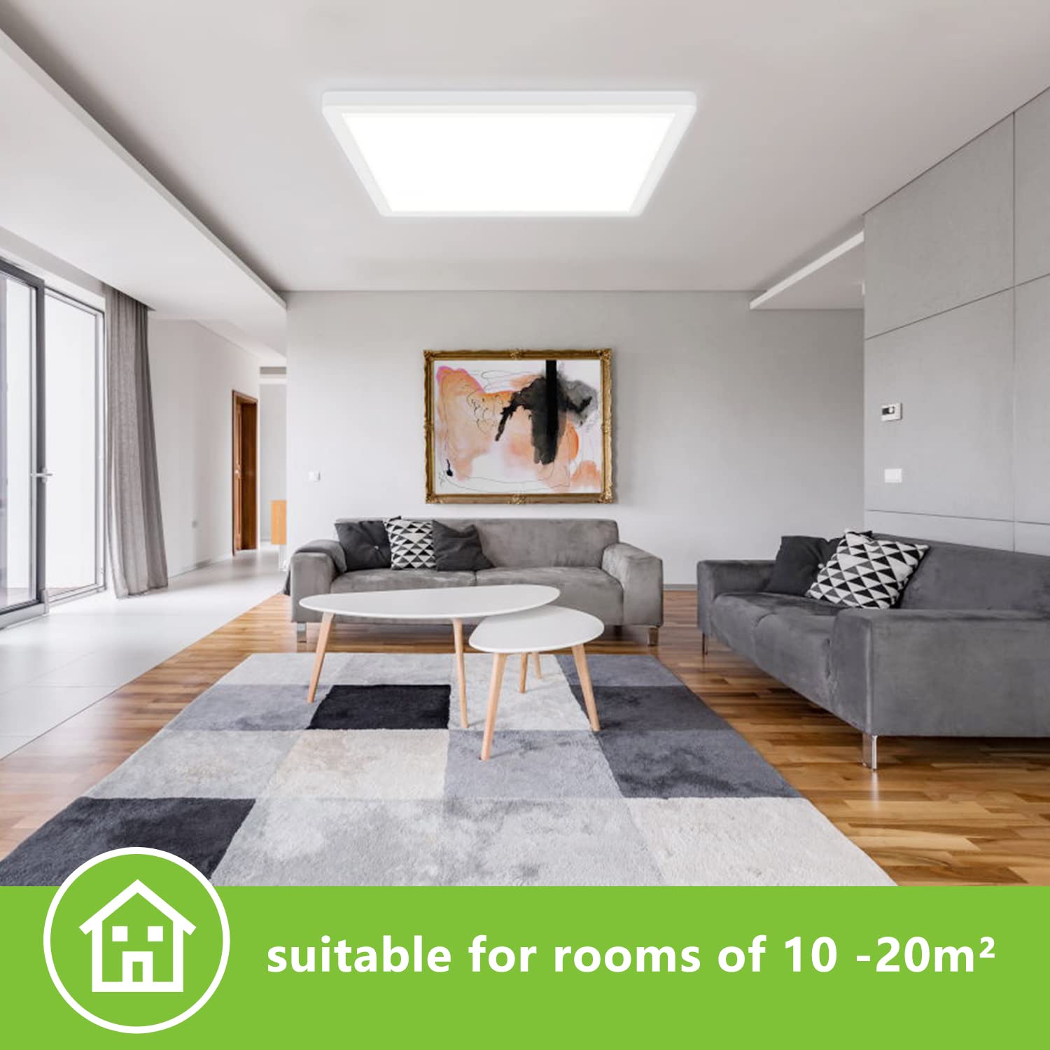 Lámpara de Techo, Plafón de Baño LED, 18 W, 1600 LM, 5000 K, Blanco Luz Día, Sin Deslumbramiento Iluminación de Cocina Para Pasillo, Dormitorio, Salón, 30 x 30 x2,5 CM Ultra Delgada, A+++